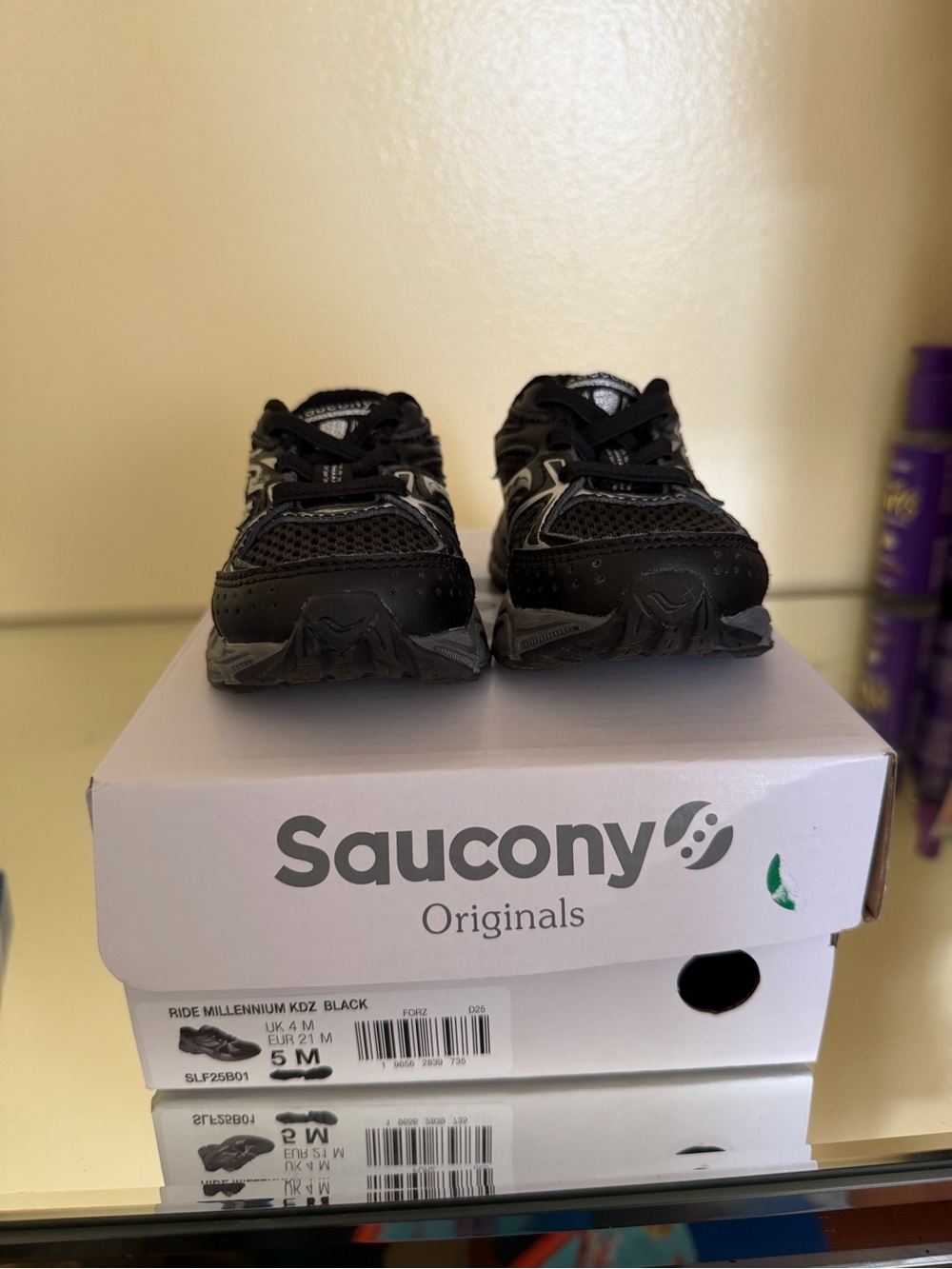 Saucony Kids Black and Gray Trail-Style Sneakers